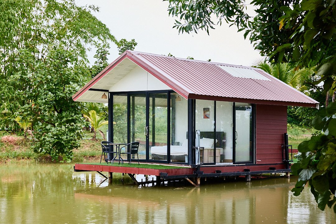 A room built out over the water